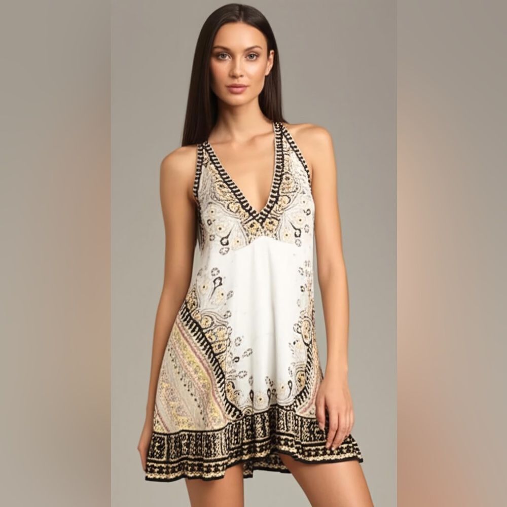 Free People Steal The Sun Printed Tunic Top Size M